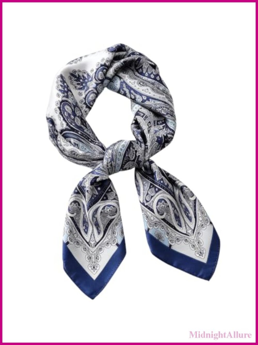 Satin Paisley Square Head Scarf 27in Neck Scarf Bandana Women